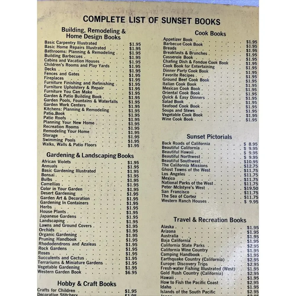 Vtg 1966 SUNSET QUICK & EASY DINNERS COOKBOOK - Paperback - 1st Edition 1st Prin